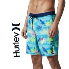 Hurley Phantom Board Shorts Swim Trunks Stretch Tropical Teenager 18/29 NWOT
