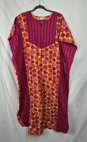 PALM ANGELS Essential Needs Les Essentiels Floral Tropical Oversized Kaftan Dress sz M