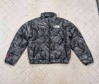 The North Face Jacket Mens M Black Gray 3D Mountain Print 2000 Puffer Summit