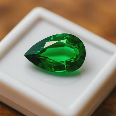 GIE Certified 15.80 Ct Natural Green Emerald Colombia Pear Cut Loose Gemstone