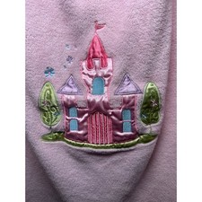 Disney Baby Pink Fleece Blanket Princess Castle Satin Applique Embroidered 28x35