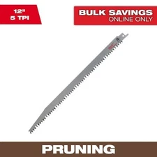 Milwaukee 12 in. 5 TPI SAWZALL Pruning Reciprocating Saw Blade 1-Pack