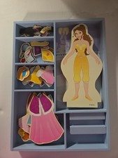 Melissa Doug Disney Belle Wooden Magnetic Dress Up Doll 30 Pieces