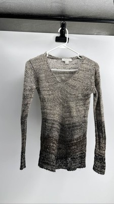 Coldwater Creek Sweater Women's S Brown Ombre V-Neck Knit