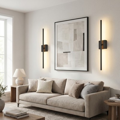 2 Pack 28'' LED Wall Light Dimmable Indoor with Remote Control Sconce Fixture