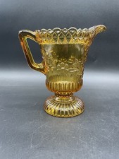 Antique EAPG Adams Co Amber Glass Wildflower Creamer