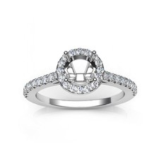 925 Silver Semi Mount Ring Setting 10x10mm Round Natural Zircon Ring for Women