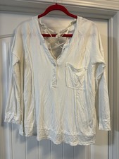 POL White Lace-Up V-Neck Long Sleeve Blouse