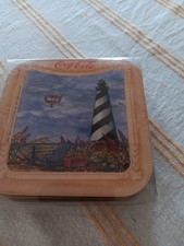 Coca Cola Lighthouse Coaster Set