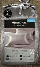  2 Pack Beautyrest Standard Luxurious Satin Silk Pillowcase Soft Bedding Pillow