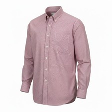 Brooks Brothers 346 Mens 17.5 34/35 Slim Fit Non-Iron Gingham Shirt Red White