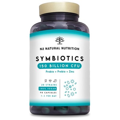 N2 Natural Nutrition Symbiotics 150 Probiotika Präbiotika und Zink 60 Kapseln is