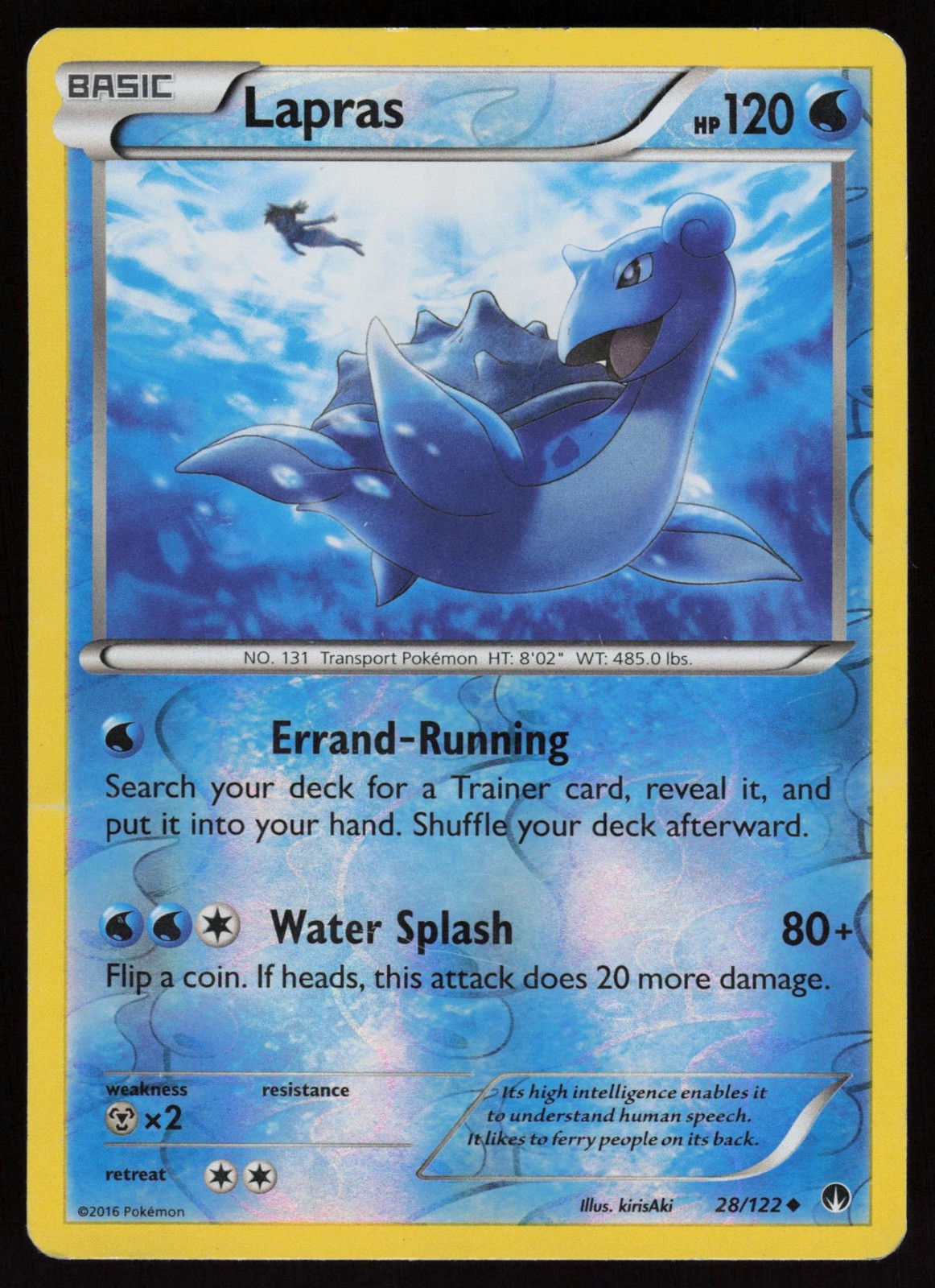 LAPRAS 28/122 UNCOMMON BREAKPOINT POKEMON REVERSE HOLO HP