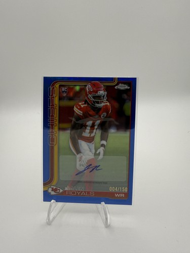 2025 Topps Chrome #RA-JRO Jalen Royals Chrome Rookie Autos Blue Refractor #/150