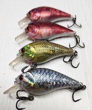(4) Lucky Strike 1.5 Square Bill Rattle Lures.  Red Is Rare!!