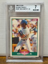 1989 Score Rookie & Traded Ken Griffey Jr #100T RC BGS Beckett 7 Graded Vintage