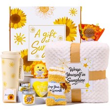 Sunflower Gift Box for Women, Sunshine Birthday Gifts, Luxury Travel, Yellow