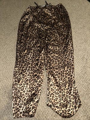 Valerie Stevens Leopard Print Satin Pajama Pants Intimates Size Small. Womens.