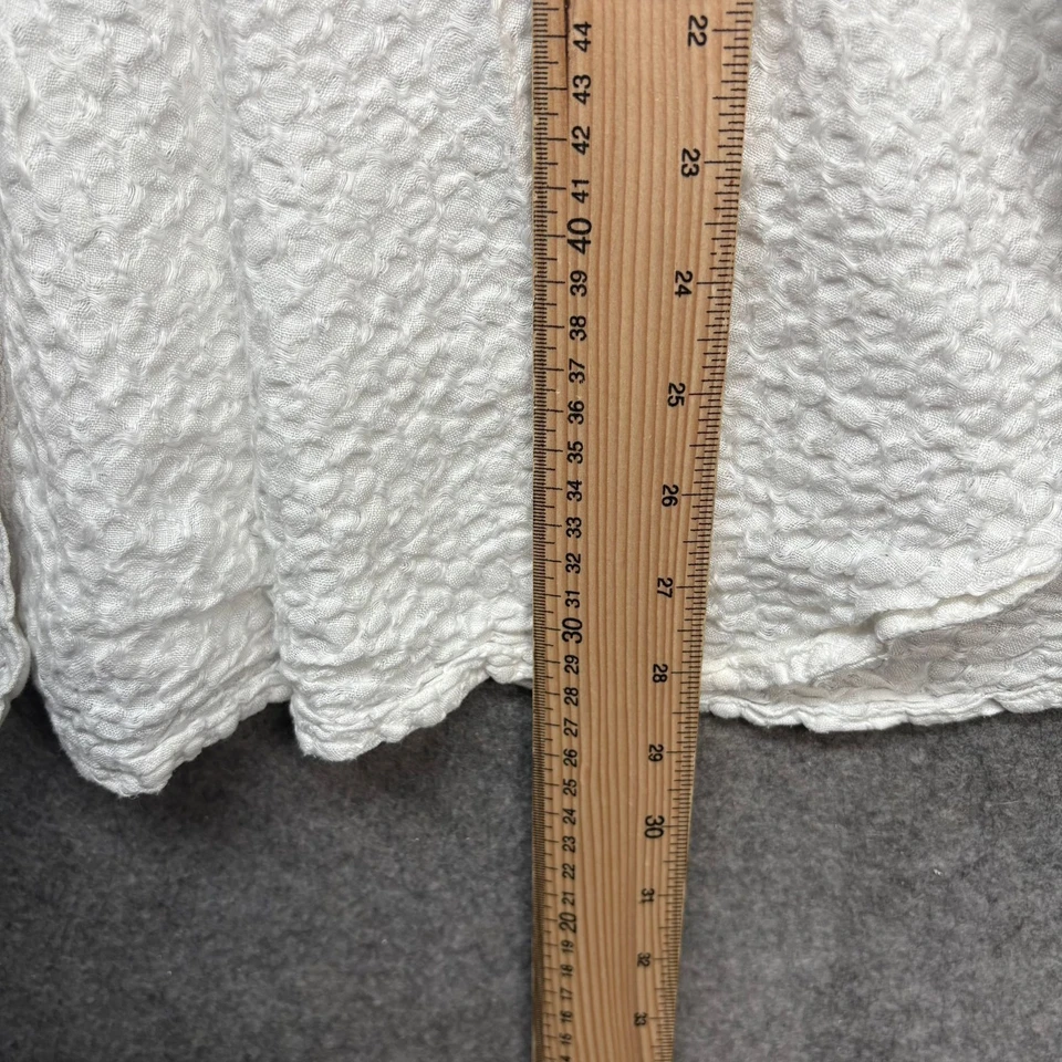 Sahara Shirt Womens UK 14-16 White 100% Linen Buttons Waffle Crinkled Oversized - Image 3 of 4