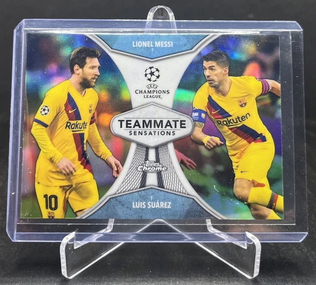 2019 Topps Chrome UCL Lionel Messi / Luis Suarez Teammate Sensations #TS-MS
