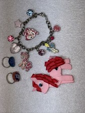 Hasbro 2014 My Little Pony Adjust Charm Bracelet w/Rhinestones 2 Rings Barrett