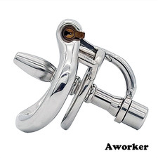Stainless Steel Male Chastity Cage with Removable Tube Arc Ring CB Lock Devices