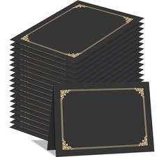 50 Pcs Certificate Holders, Black Diploma Folders Document Covers with Gold F...