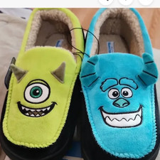 DISNEY PIXAR MONSTERS, INC MIKE & SULLY MENS SLIPPERS LARGE 11/12 NWT
