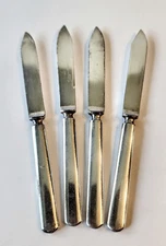 4 Meriden Cutlery Silverplate Solid Fruit Knives