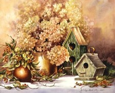 Ceramic Backsplash Tile Mural Bird Kitchen/Bathroom - Antique Birdhouses