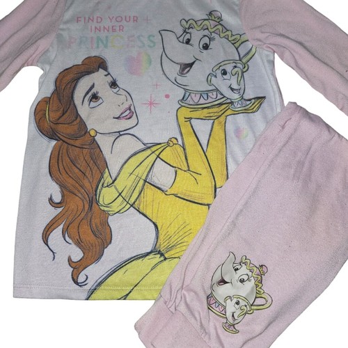Girl's Disney Princess 7 Pajamas Pink Belle Blue Ariel Bundle - Picture 6 of 9