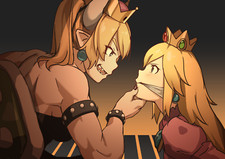 Anime girls mario bros bowsette blonde princess peach playmat gaming mat