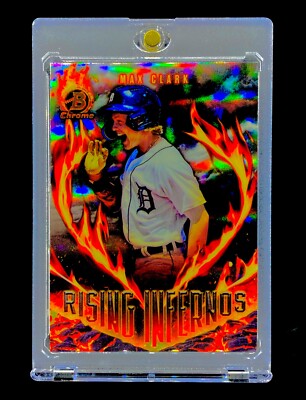 MAX CLARK RARE ROOKIE REFRACTOR FIRE Holo RC Card Silver SP Insert - TIGERS