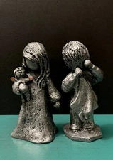 Walli Ortman Hudson Pewter Kids Blanket Doll Bedtime Pajamas Diorama Figurines