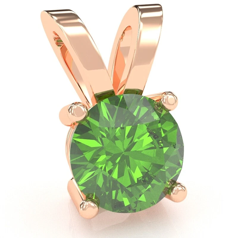 Peridot Solitaire Pendant In 14k Solid Gold - Image 4 of 4