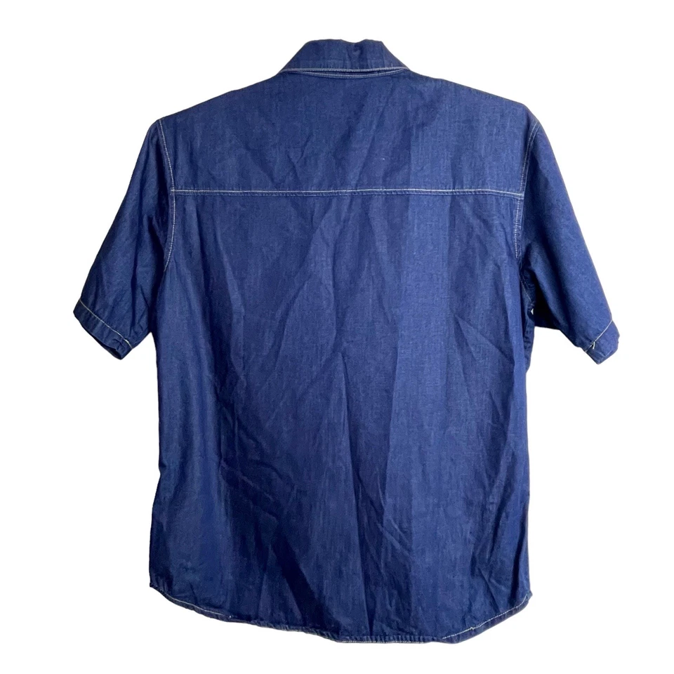 Camisa de mezclilla manga corta vintage con botones delanteros azul talla L de PJ Paul Jones para hombre Foto 4 de 4