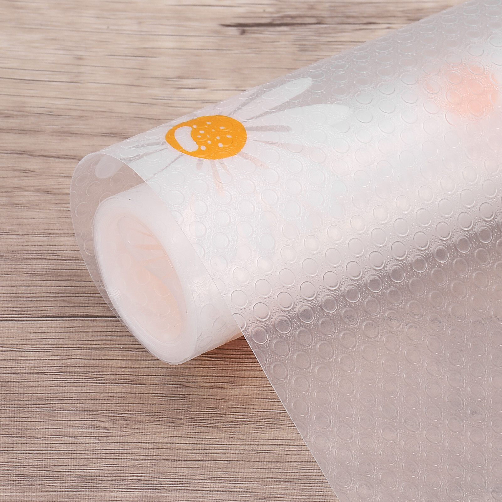 Non-Slip EVA Shelf Liner 11.8x4.9ft Clear Flower Texture Drawer Mats