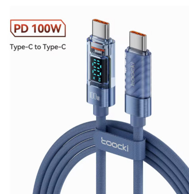 Toocki  USB Typ C Auf USB Typ C Schnellladekabel 100W mit Display QC PD