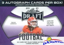 2021 Leaf Draft Football PREMIUM HOBBY Factory Sealed Blaster Box-3 AUTOS+50 RC