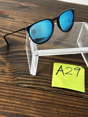Ray-Ban Erika RB4171-601/55 Unisex Polished Black Frame w/Blue Lens Sunglasses