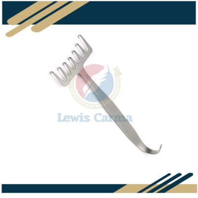 Coronal Brow Lift Retractor 7 Sharp Prongs Wide 18 cm Stainless Steel
