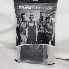Compression Socks, 3 Pack, Black, Size L/XL  NEW