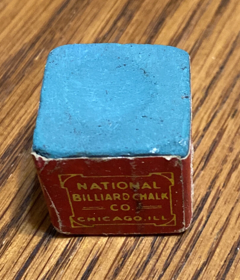 Vintage Pool Cue Stick Chalk National Billiard Chalk Co. Chicago USA