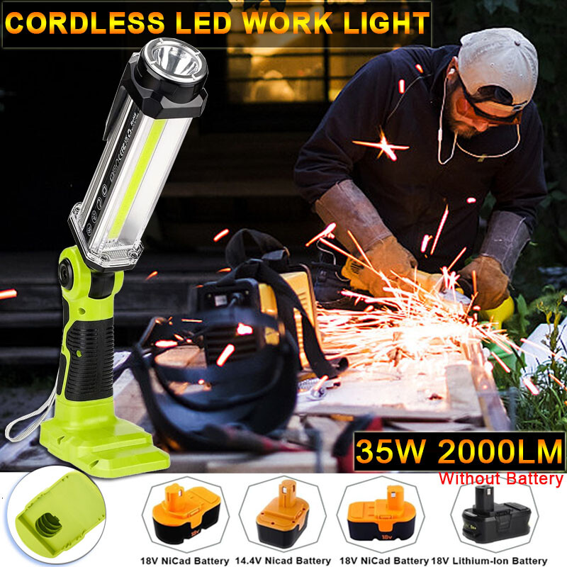 35W Cordless Spotlight LED Work Light For Ryobi 18V Li-ion Battery