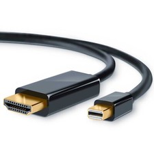 CSL Mini DisplayPort auf HDMI Adapterkabel HD 1080p Schwarz 4k Ultra HD 2m