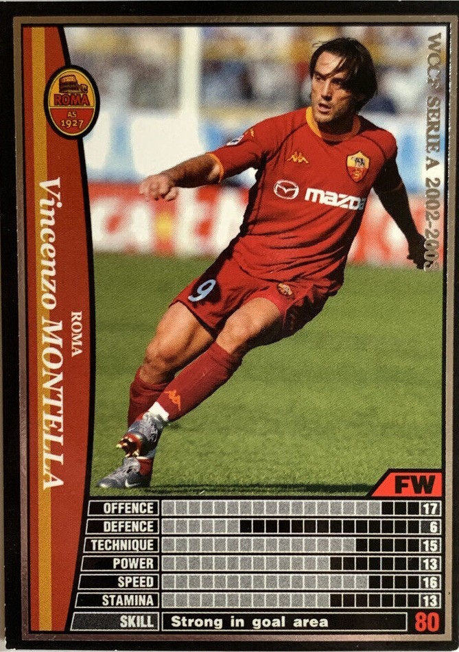WCCF スペイン Vincenzo Montella WCCF PANINI soccer card made in Japan