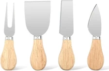 4 Pcs Cheese Knives Set With Wood Handle Stainless Steel Cheese Slicer Cutter
