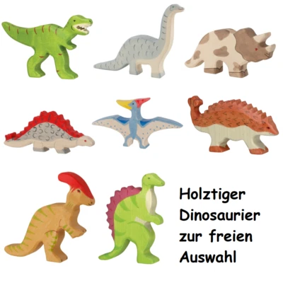 Holztiger Dinosaurier Dino Tyrannosaurus Rex Brontosaurus Triceratops Holz goki