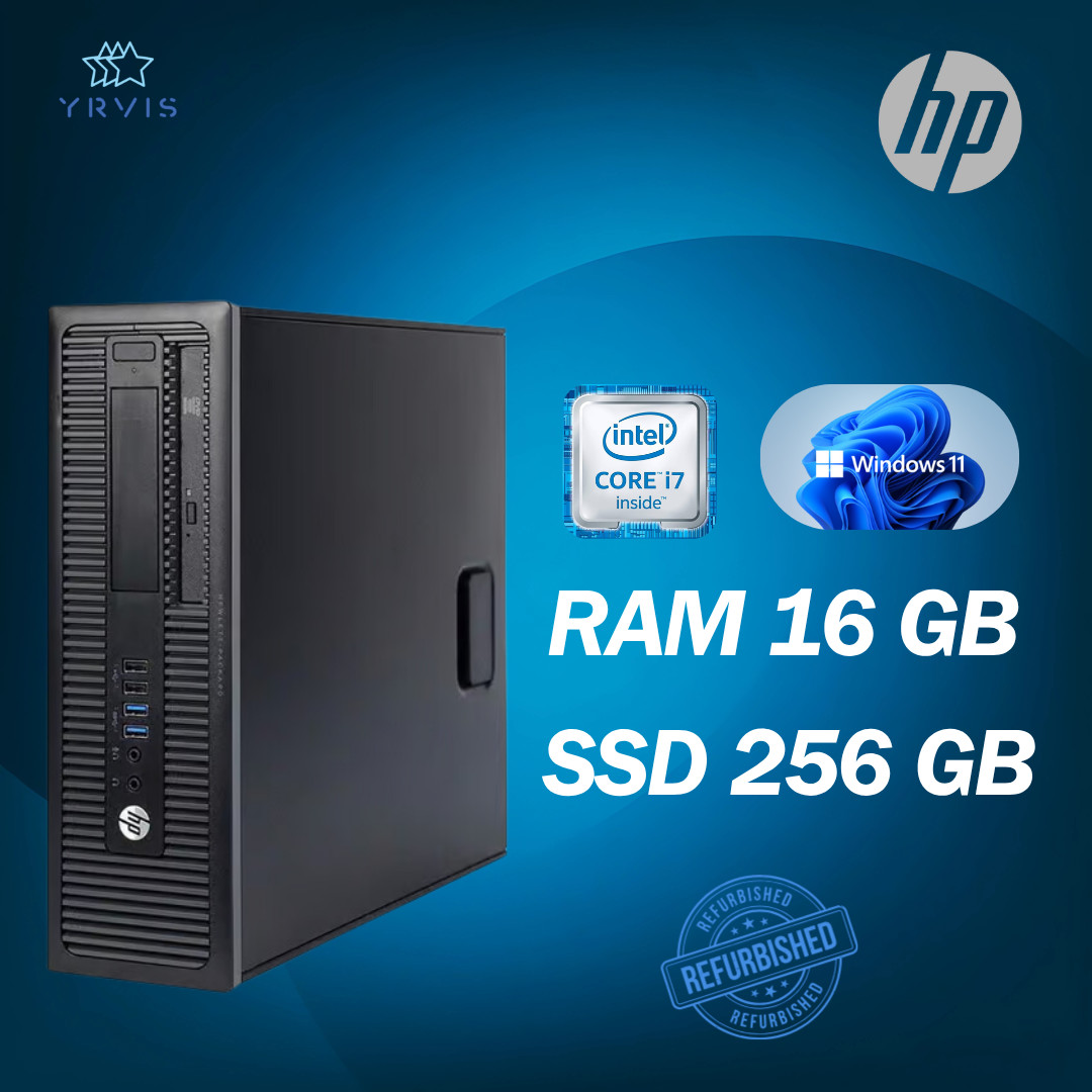 PC DE BUREAU HP 800G1 SFF INTEL I7 RAM 16 Go SSD 256 Go WIN 11 PRO RECONDITIONNÉ