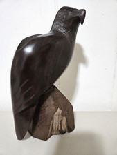 Artisan Hand Carved Solid Wood Eagle Statue 10.25 Inches Tall
